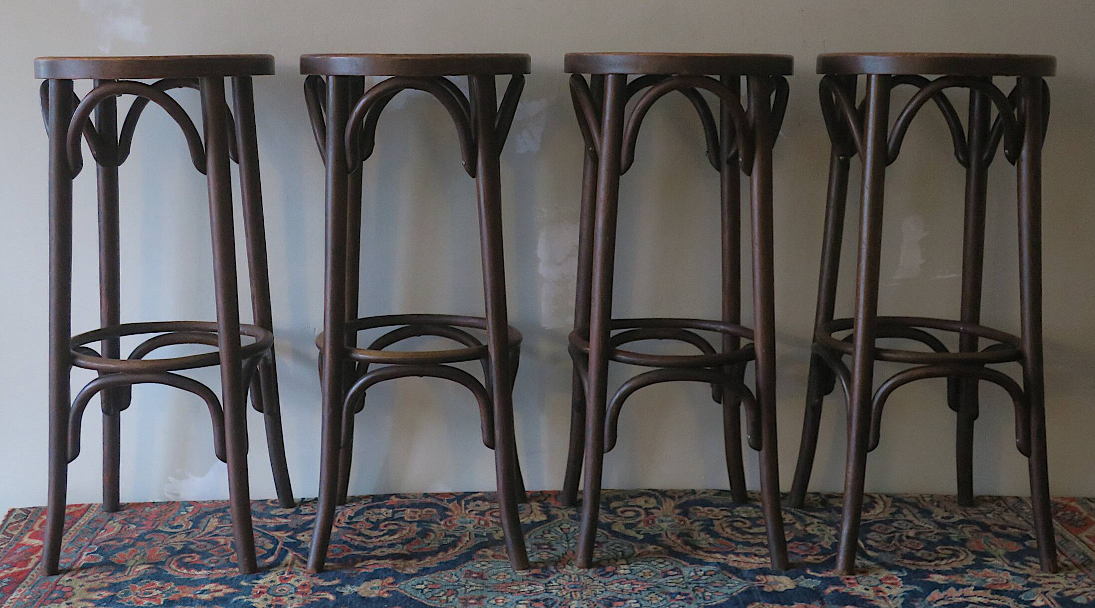 Ensemble de 4 chaises de bar vintage, 1960