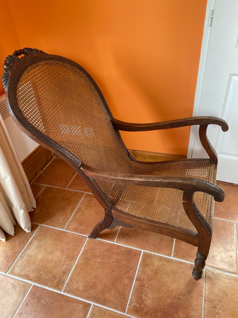 Fauteuil colonial acajou
