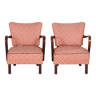 Pair of beech artdeco armchairs made in 1930s, czechia, revived polish