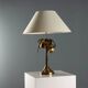 Lampe de table vintage en laiton et tissu, design, Italie, années 1970