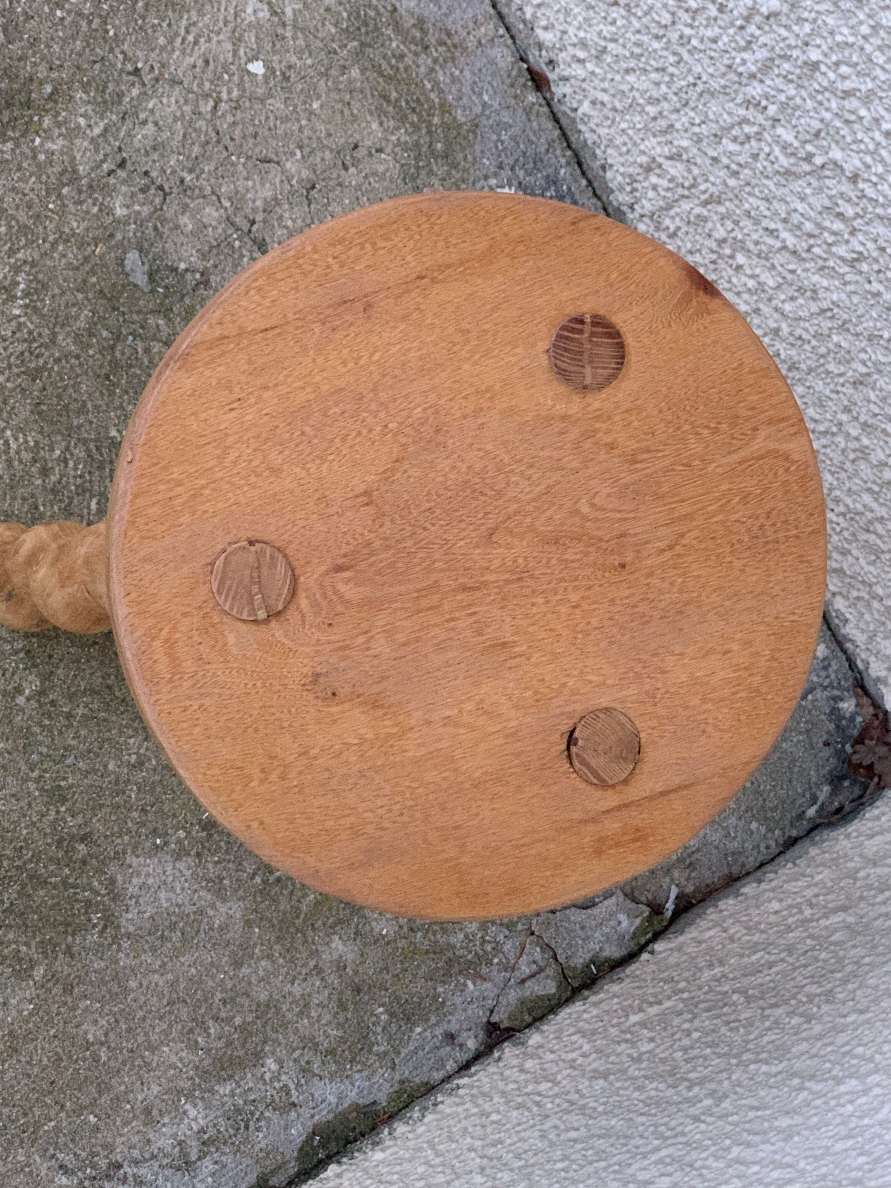 Vintage turned leg tripod stool 1960