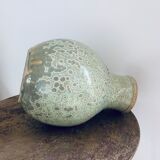 Signed enamelled and crystallized ball vase