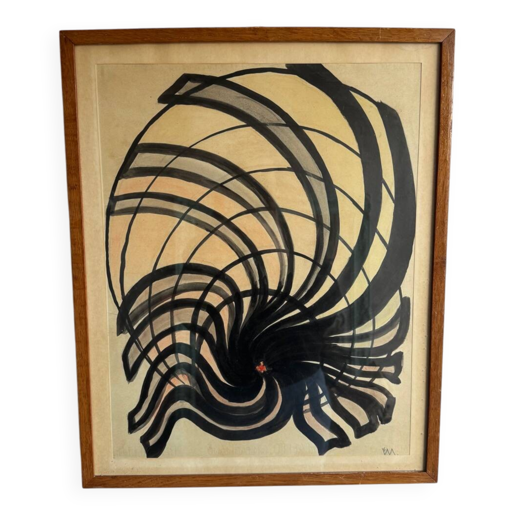 Abstract – dynamic black composition on a beige background