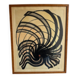 Abstract – dynamic black composition on a beige background