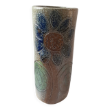 Jean Claude Monange stoneware scroll vase