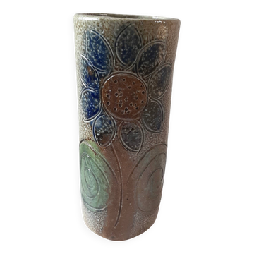 Vase rouleau en grès Jean Claude Monange