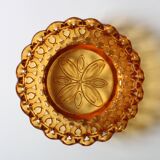 Rare Vintage Amber Honey Glass Fruit Bowl / Italy / 1950s