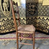6 light beech mulched chairs