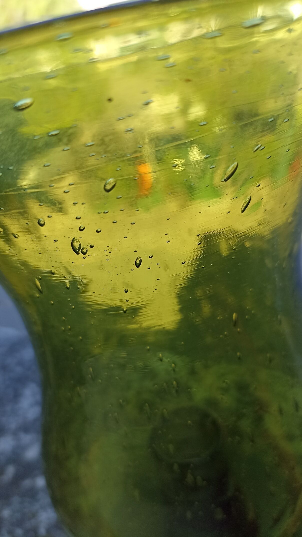 Outdoor photophore in bubbled glass by Verrerie du Marais