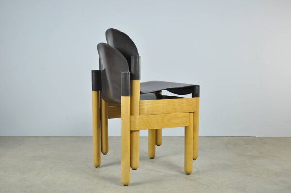 Thonet / chaises de salle à manger vintage flex 2000 en hêtre (2) / gerd lange / années 1990