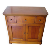 Buffet d'appui en merisier massif style Louis Philippe, 1980