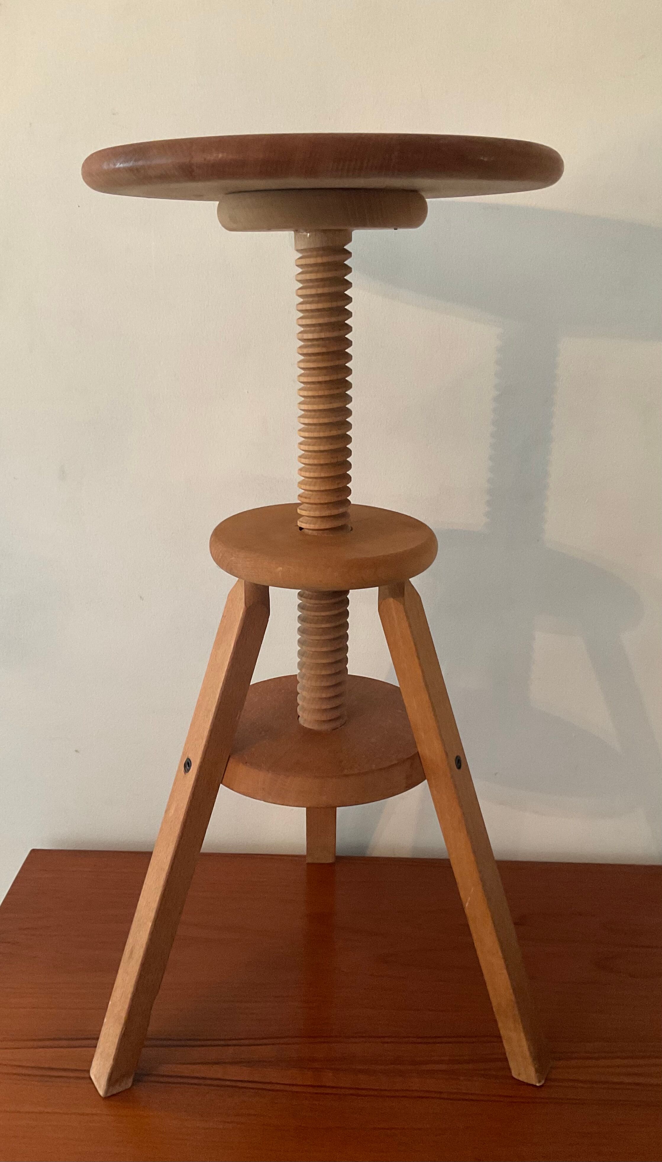 Vintage wooden tripod stool