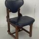 Ensemble de 4 chaises de salle à manger brutalistes en chêne et cuir, années 1960