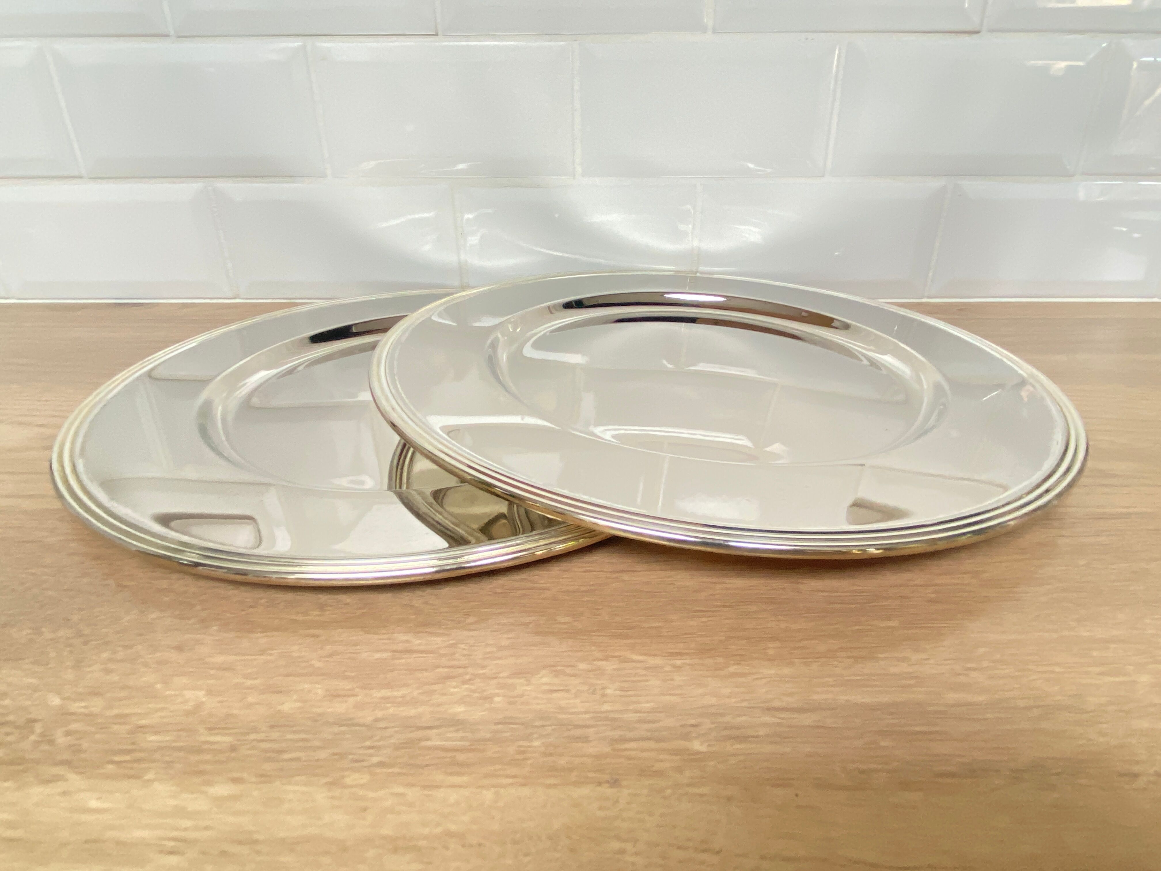 Pair of silver metal subplates