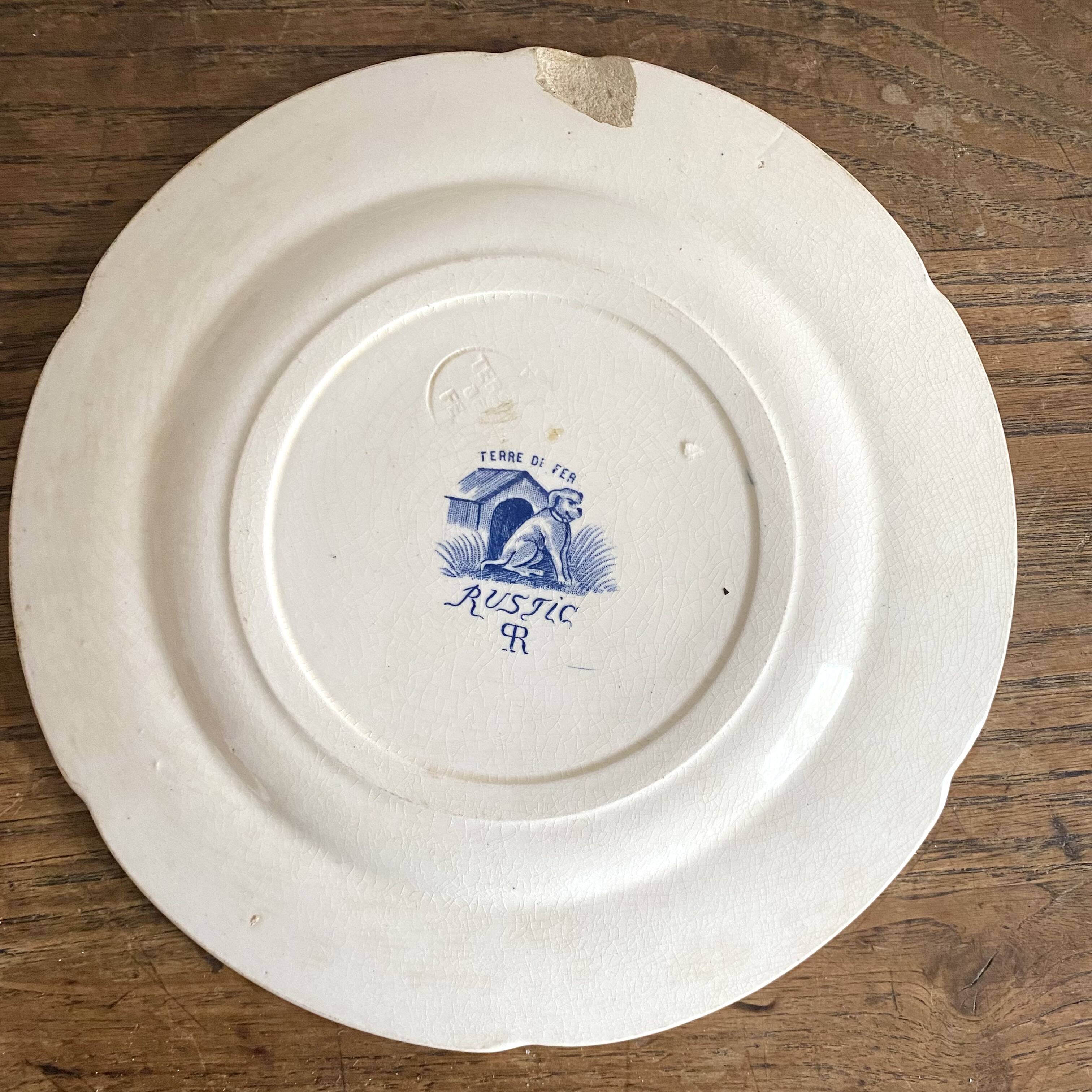 Assiette terre de fer "Rustic" paon