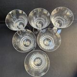 6 Saint Louis water glasses cut Lozère service stamped
