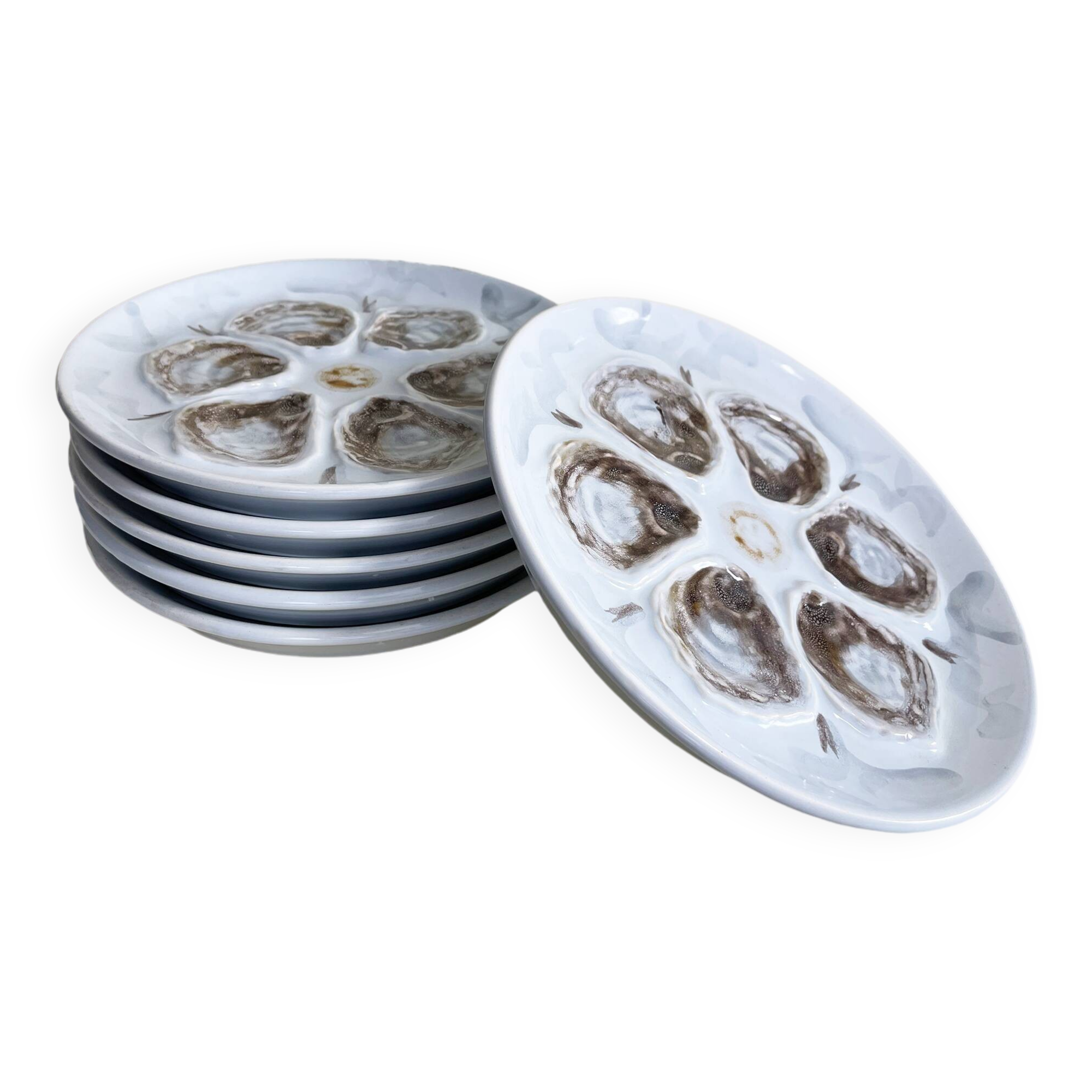 Saint-Amand Earthenware Oyster Plate