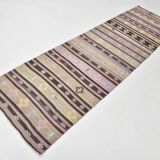 3x10 Purple & Green Modern Kilim Runner Rug, 90x315Cm