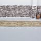 Decorative Vintage White Wool Runner Rug sku 2072