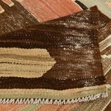 6x12 Brown & Beige Turkish Vintage Kilim Rug, 179x363Cm SK 35163