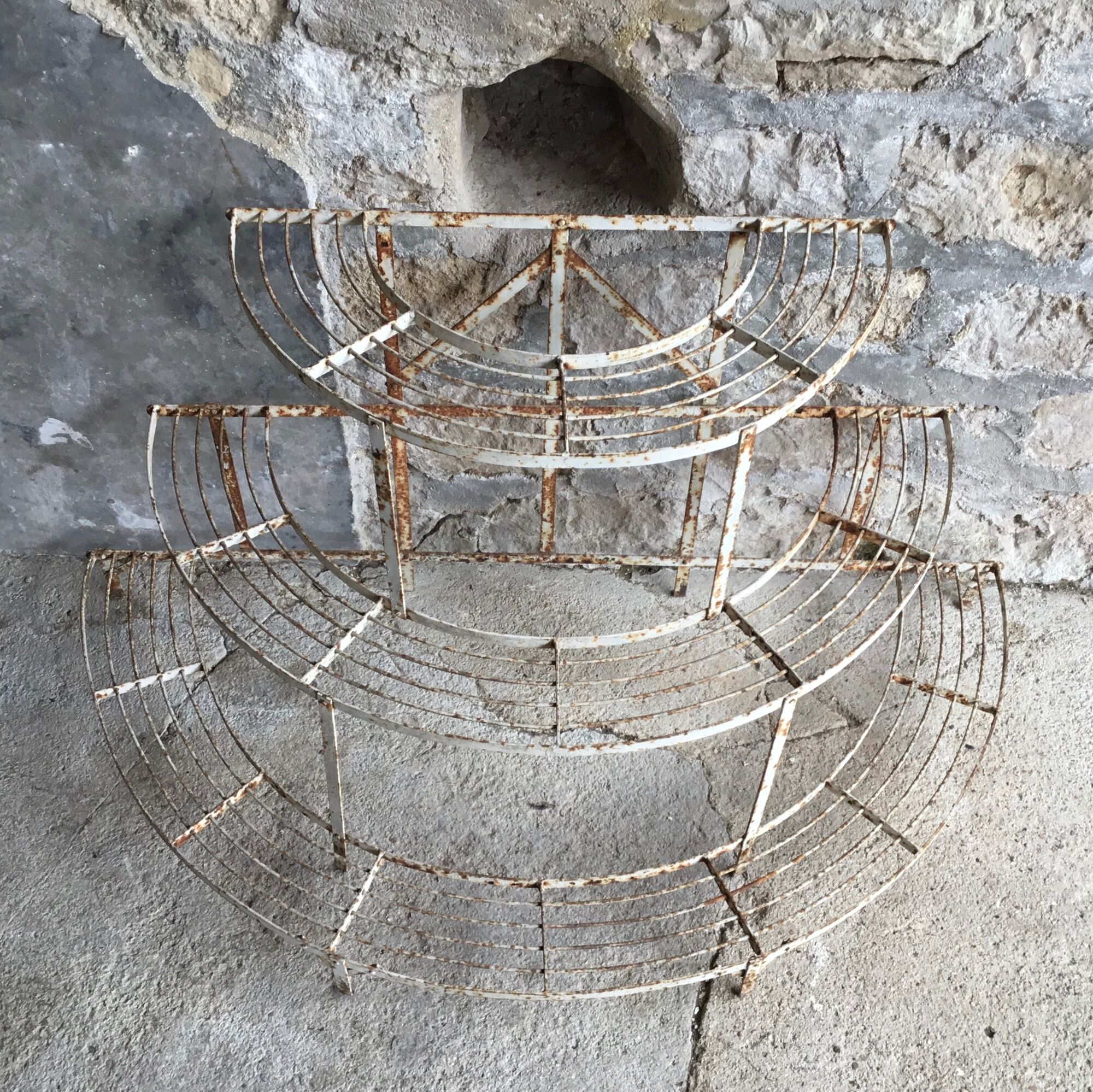 Metal half-moon plant holder 20th century