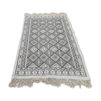 Tapis blanc kilim marocain 194x124cm