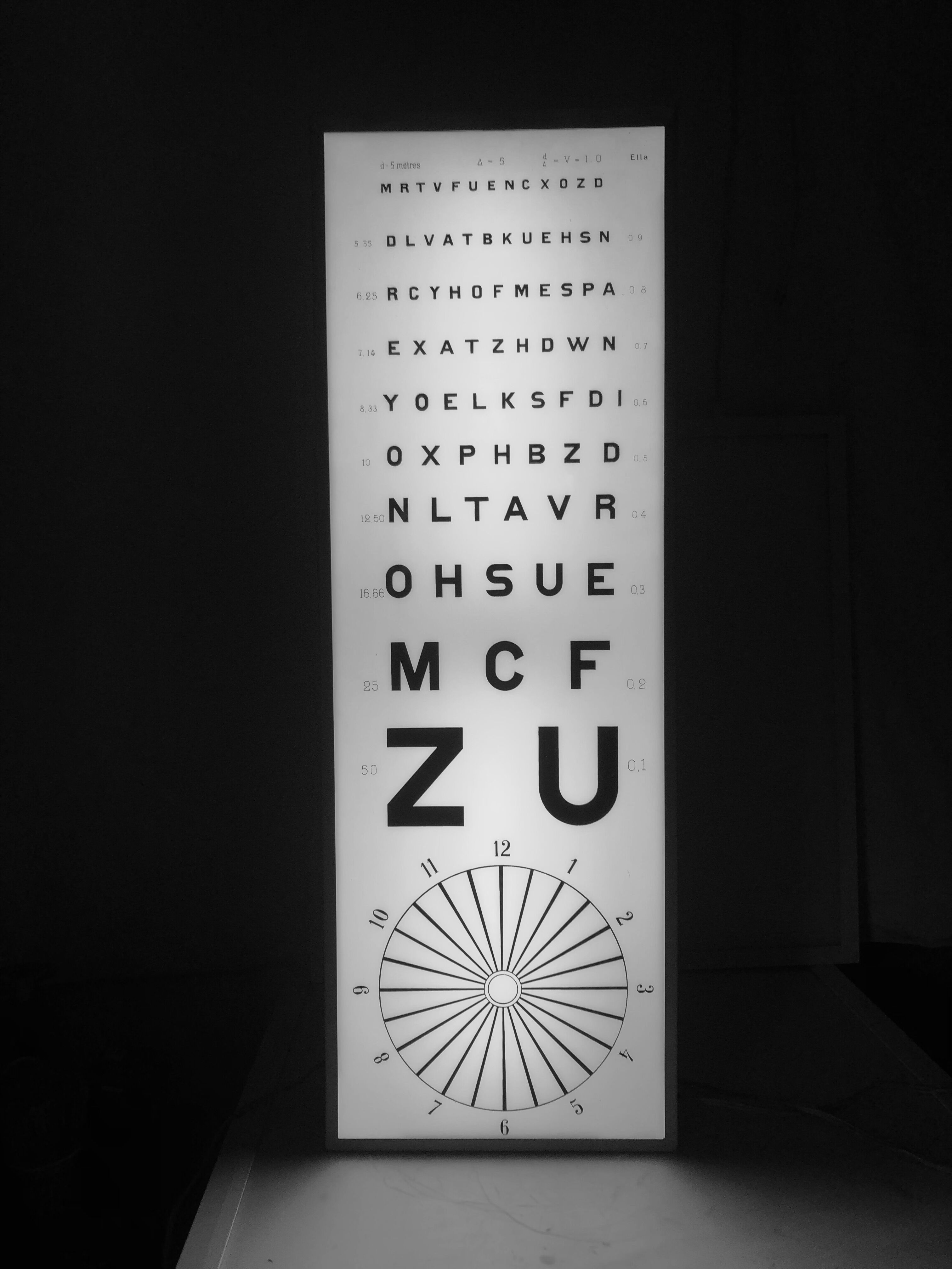 Vintage 1960 ophthalmic test lamp