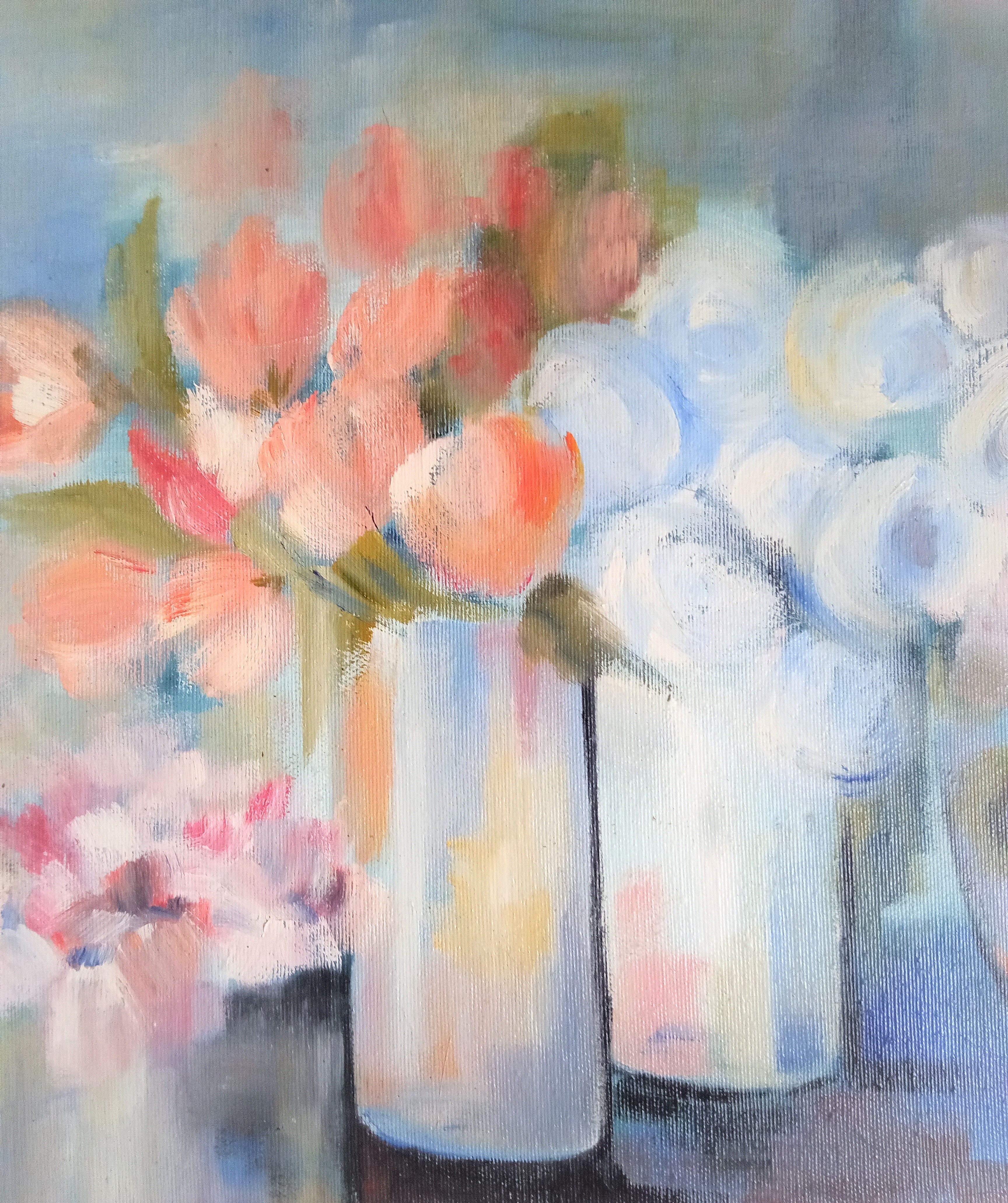 Impressionist still life with flowers, oil on canvas signed and framed