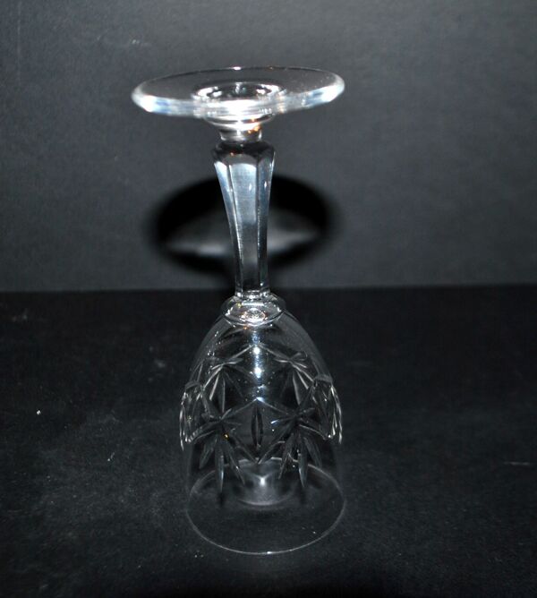 Saint-Louis lot de 6 verres à pied en cristal taillé palmettes 1900 H11.5