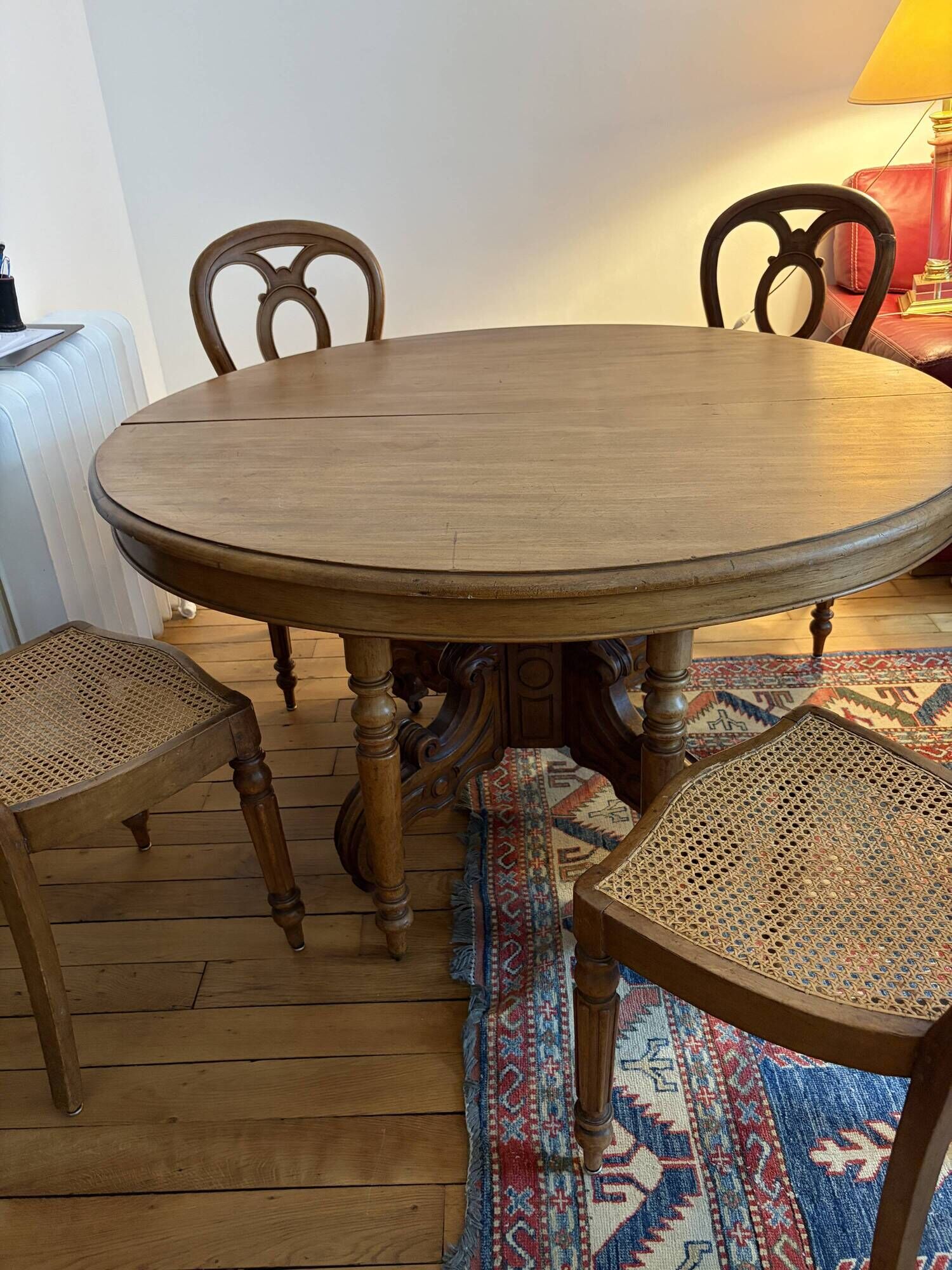 Antique mahogany table in Second Empire/Napoleon III style.