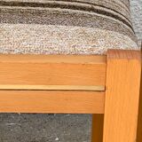 Suite of 4 chairs self beech brass and wool 1960