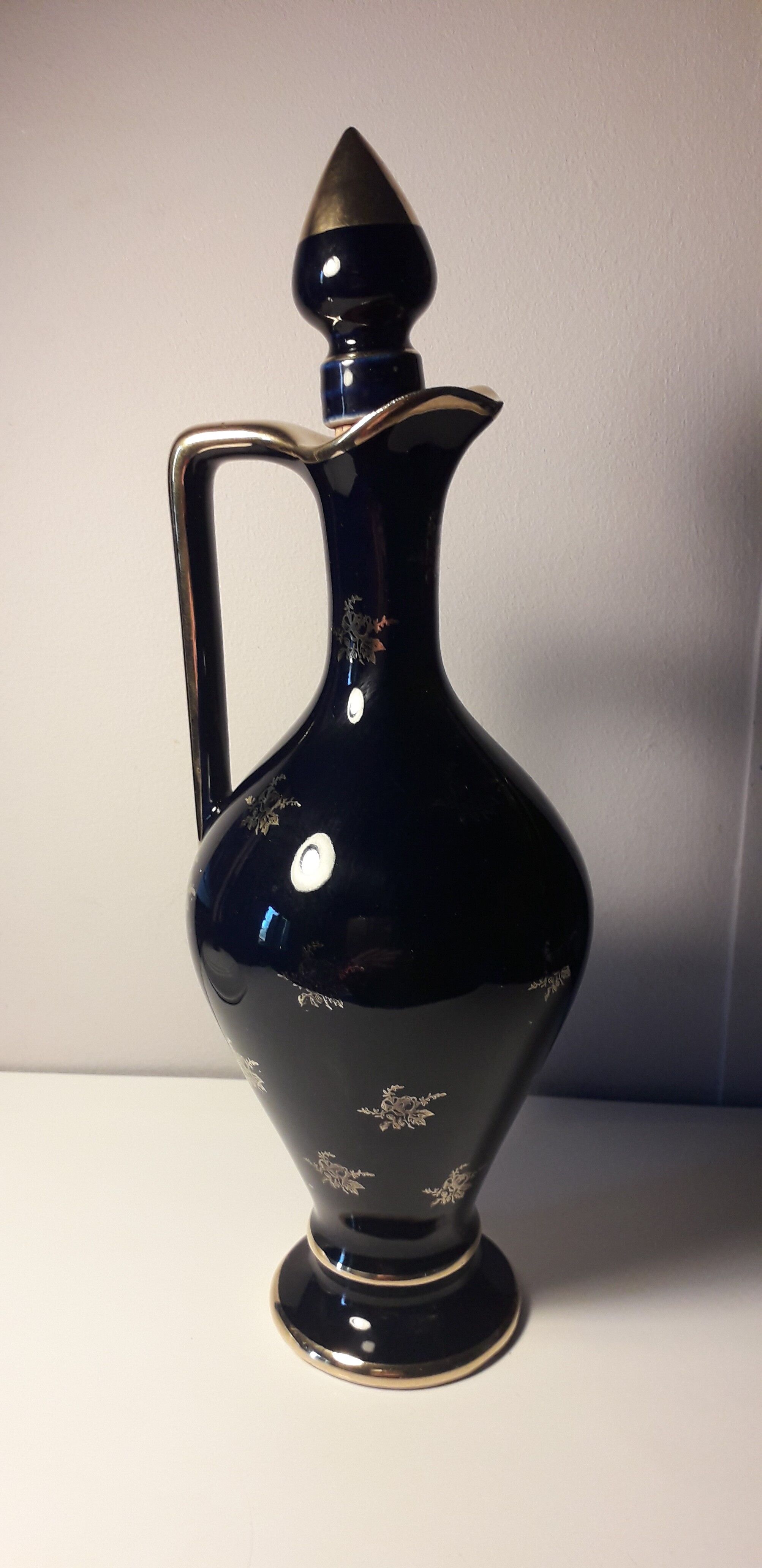 Old blue porcelain ewer "R" - Villers les Nancy