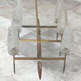 Ancien lustre moderniste 6 feux Lunel