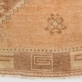 3x12 Cream & Brown Tribal Turkish Runner Rug, 95x377Cm