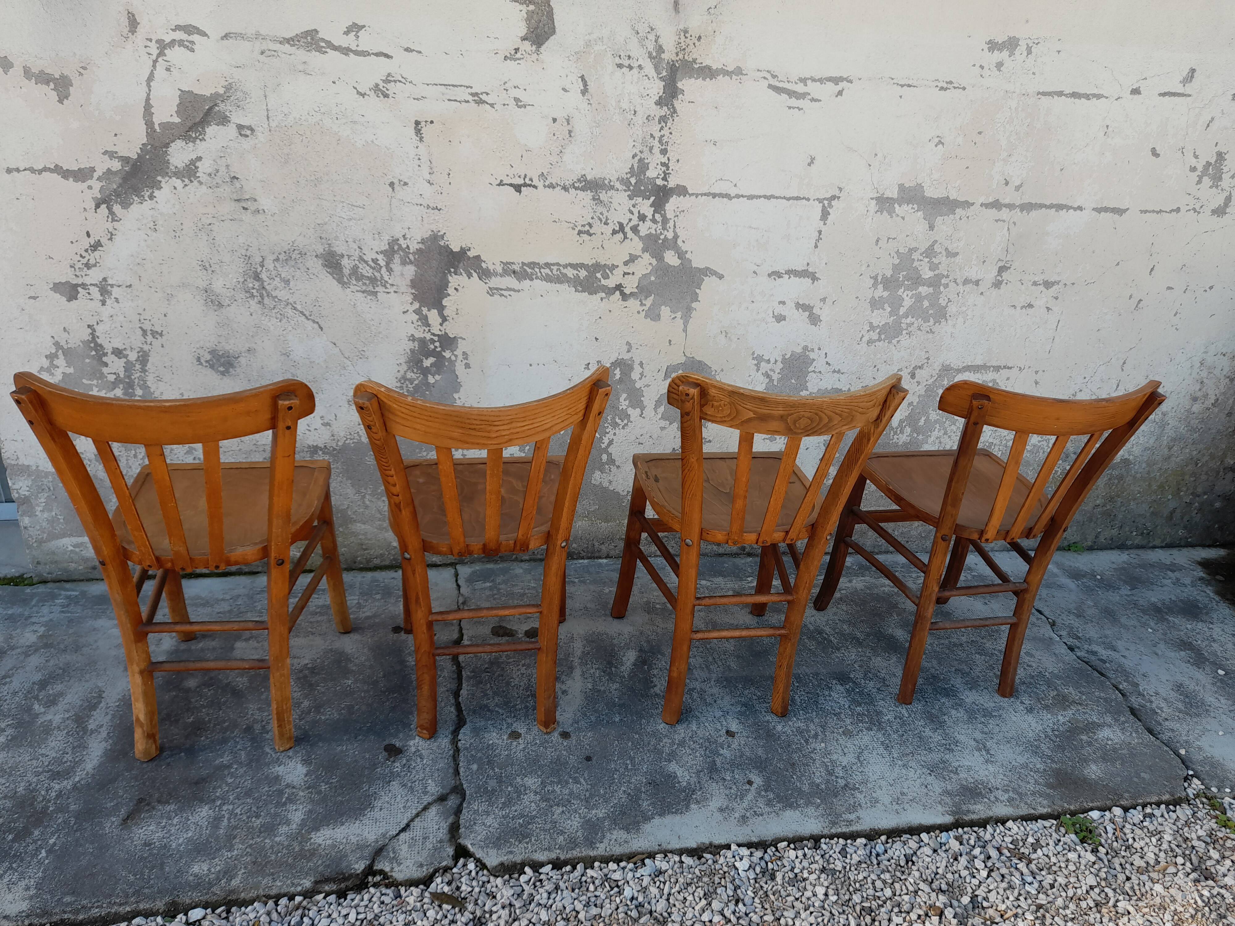 Série de 4 chaises de bistrot Luterma 1950