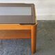 Mid-Century teak coffee table with smoked glass top by Myer