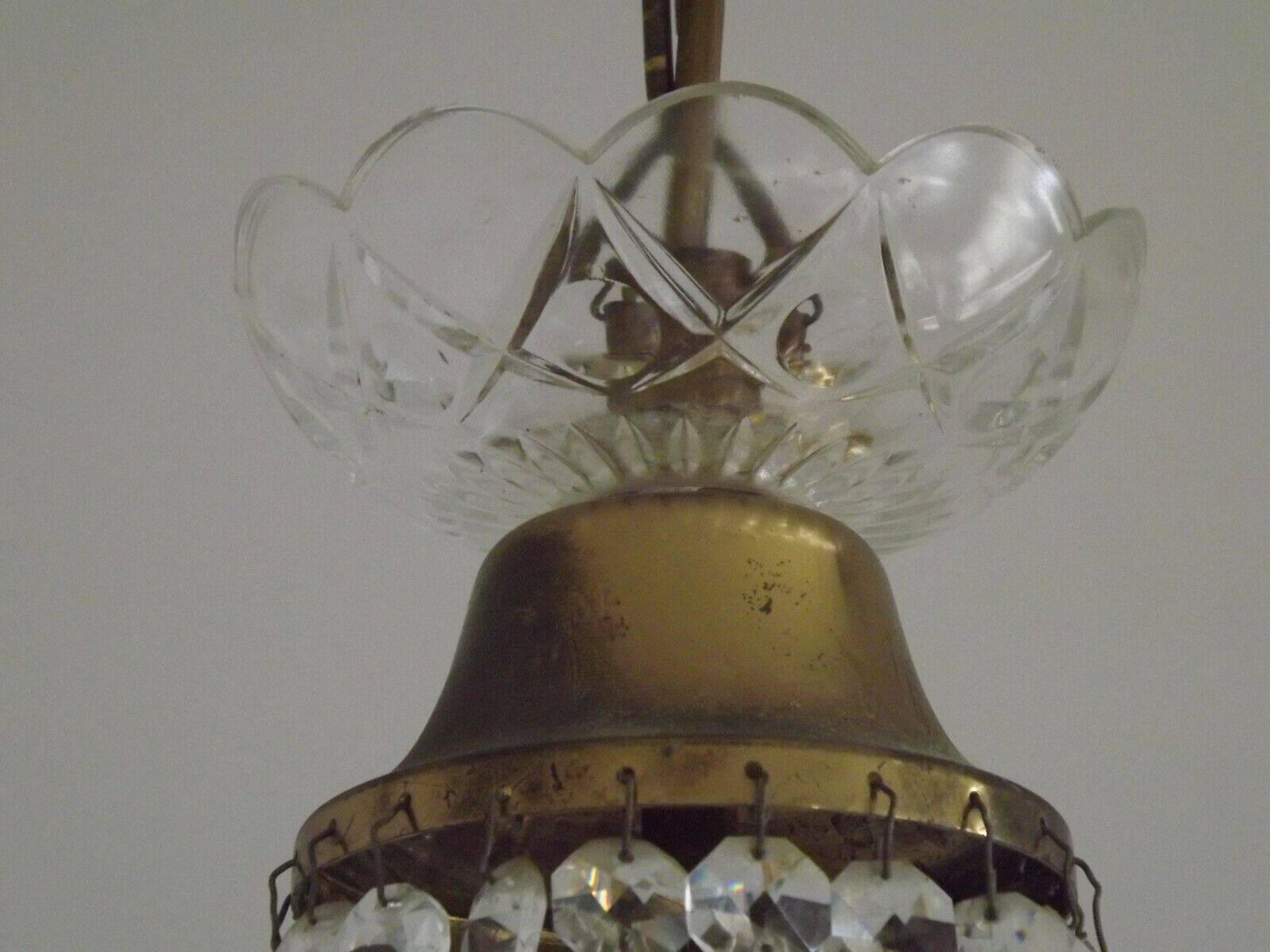 Preciosa Jablonec Czech Crystal & Brass Montgolfier Single Light Chandelier 4550