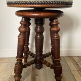 Vintage turned wood piano stool