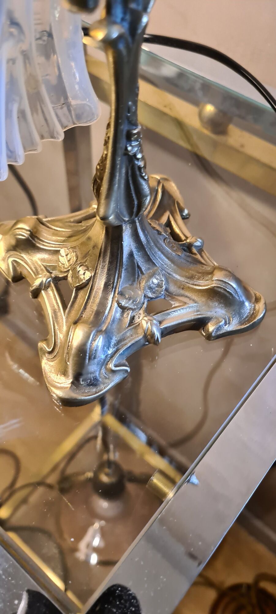 Art Nouveau bronze lamp