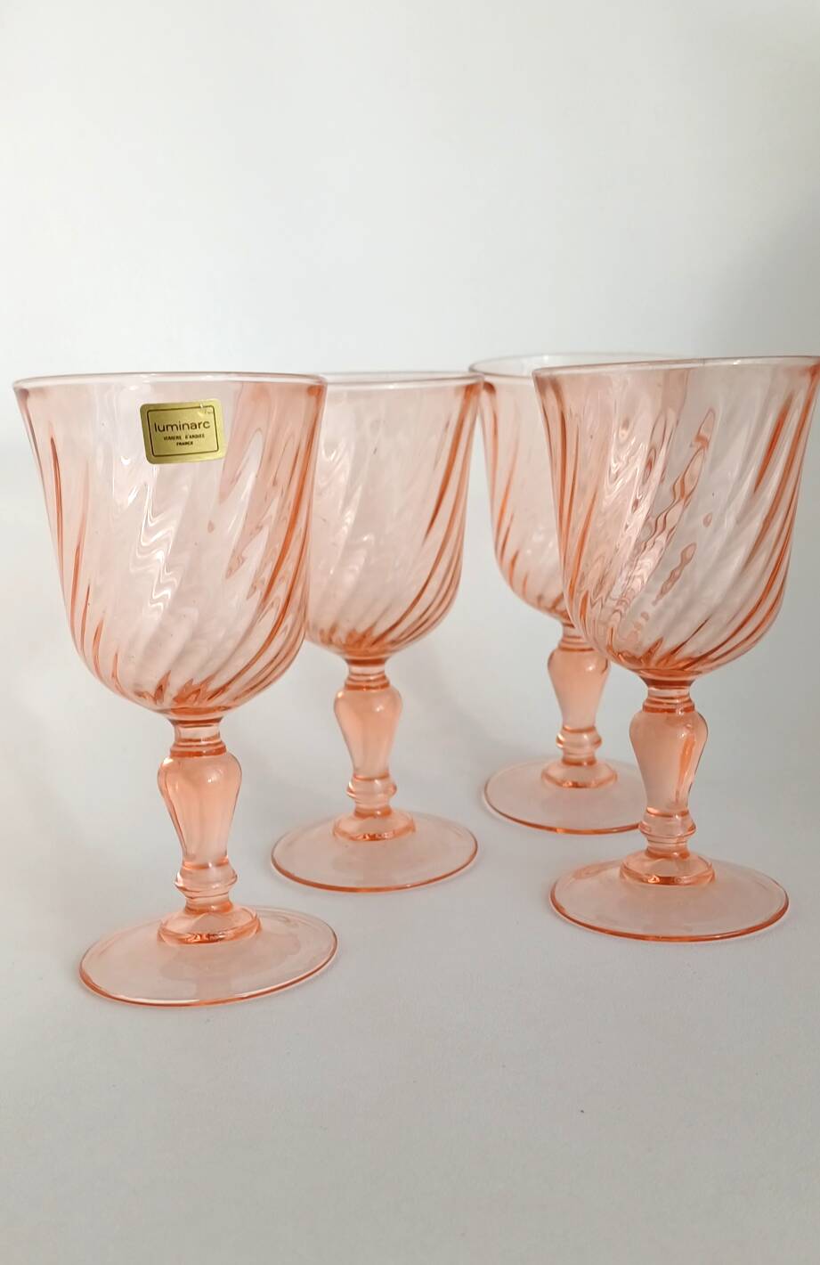 Verre rose torsade Luminarc rosaline