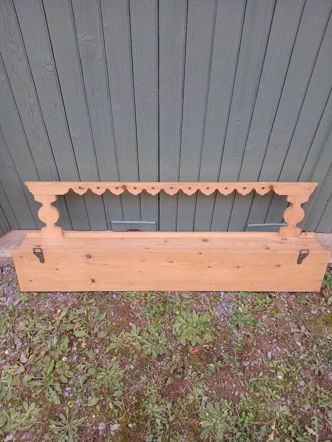 Antique carved wooden wall shelf