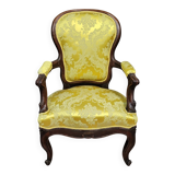 Fauteuil style Louis XV en acajou vers 1850