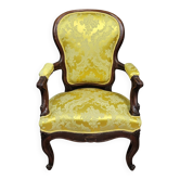 Fauteuil style Louis XV en acajou vers 1850