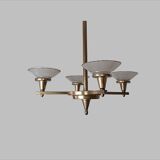 Chandelier Art Deco geometric shape, vintage c 1935