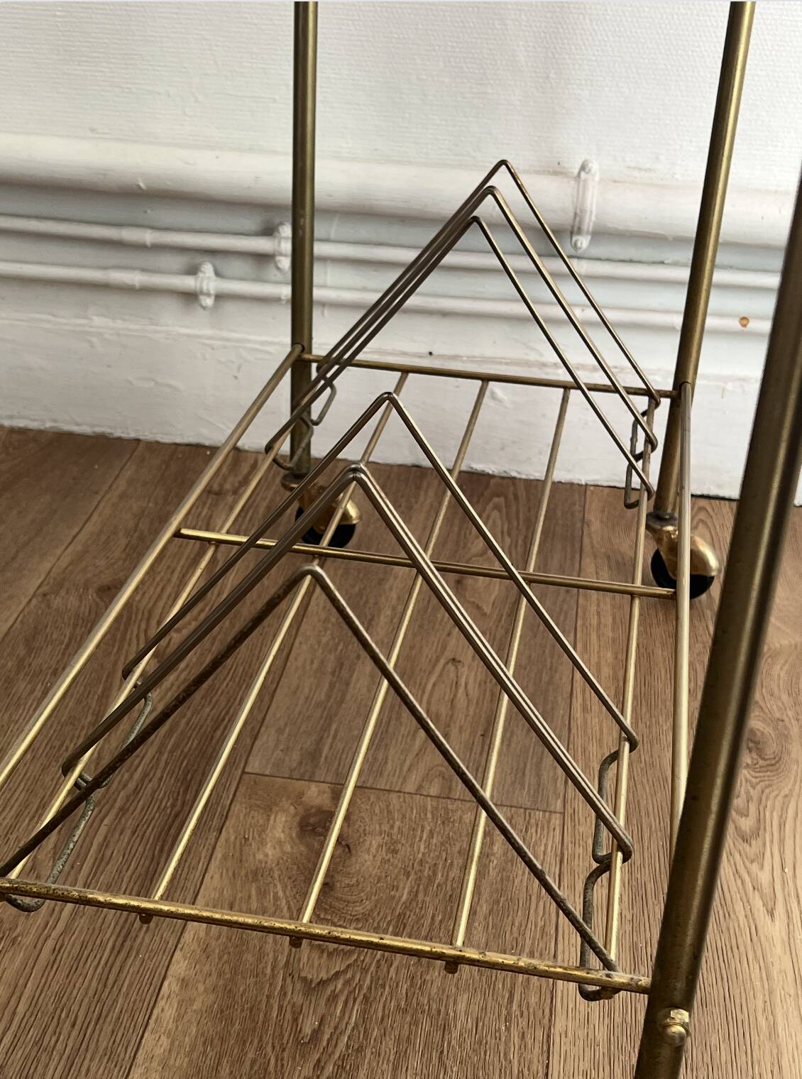 Vintage serving cart on wheels