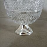 Antique glass and metal sugar bowl