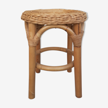 Rattan and wicker stool