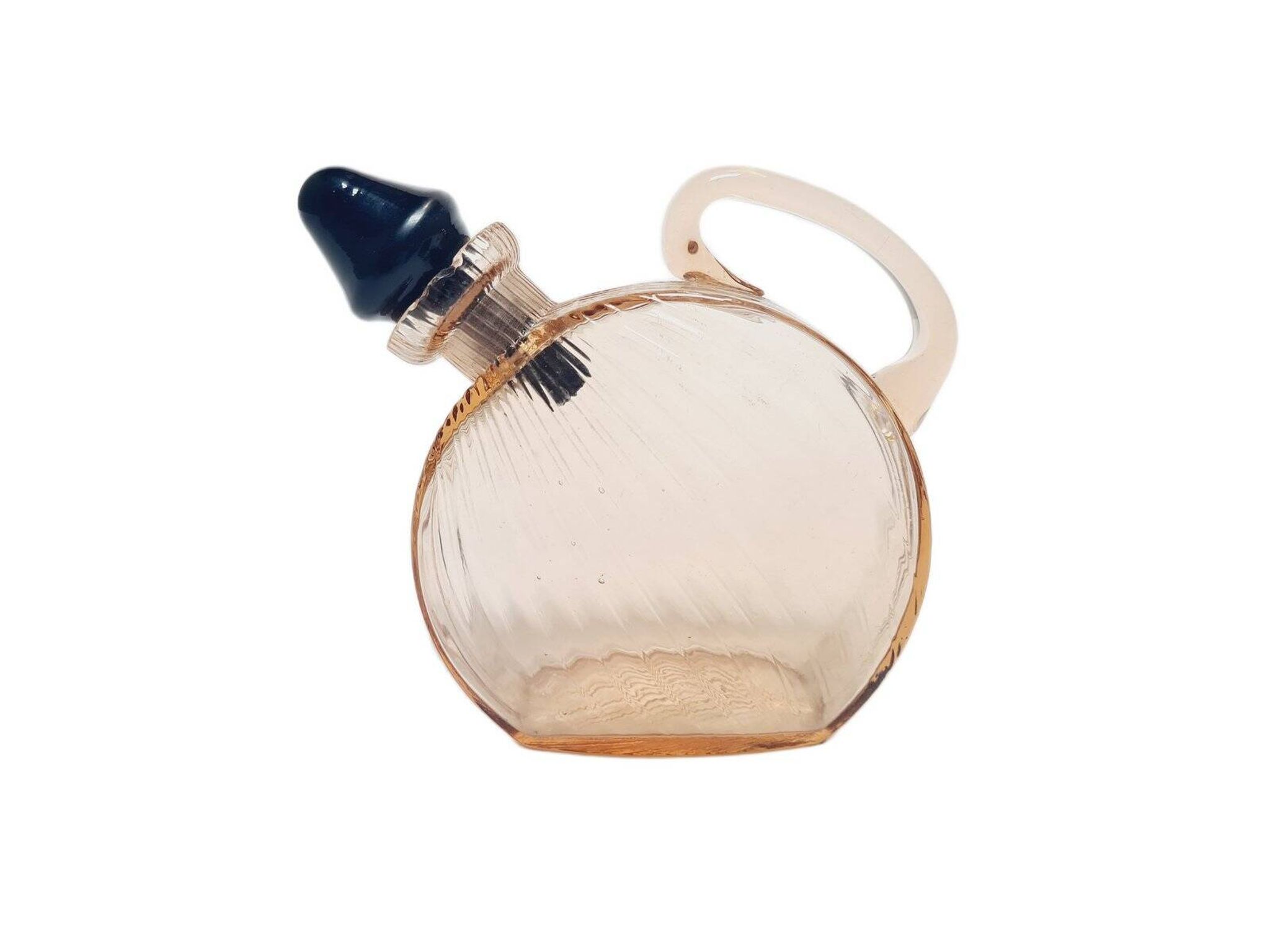 Art Deco carafe from Hortensja Glassworks, Poland, 1930s