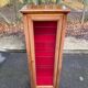 Louis Philippe display cabinet in solid wood and burgundy velvet from the 20th century