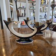 Pair of Verceram electric candlesticks – Space Age design – ceramic